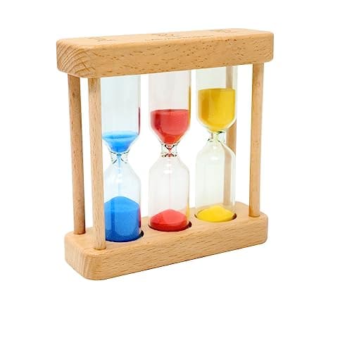 Honbay 1-3-5 Minute Sand Timer Wood Frame Small Table Decor for Home Office Classroom