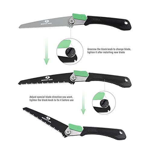 Mossy Oak 3-in-1 Folding Saw for Camping, Hunting, and More