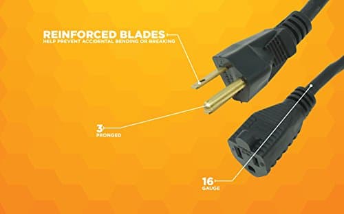 15 ft Black Extension Cord for Outdoors