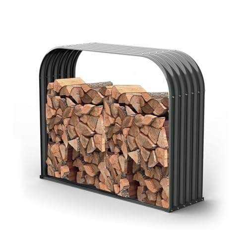 Galvanized Steel Firewood Storage Shed for Outdoor Use