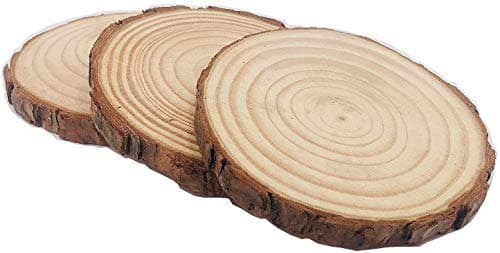Natural Tree Bark Wood Slices Coasters 10 Pcs Rustic Craft Kit