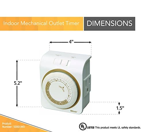 Mechanical Timer for Indoor 24-Hour Heavy Duty Use