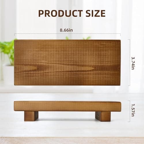 Wooden Soap Stand, Footed Tray for Home Decor and Counter Display