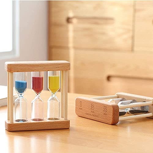 3-Minute Wooden Sandglass Timer Clock, Home Decor Kitchen Gift for Children