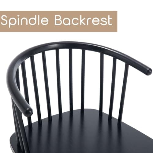 Black Windsor Spindle Back Dining Chair Set Kitchen Arm Chairs