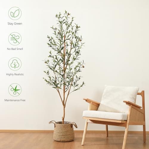 Kazeila 6FT Tall Artificial Olive Tree for Home Office Decor