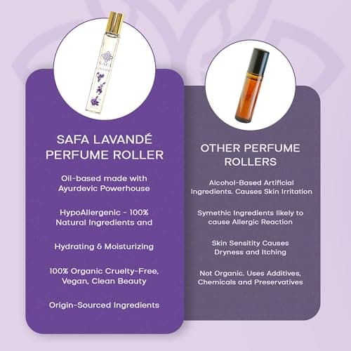 SAFA Lavandé Fragrance Oil Roller | Organic French Lavender & English Petals | 10 mL