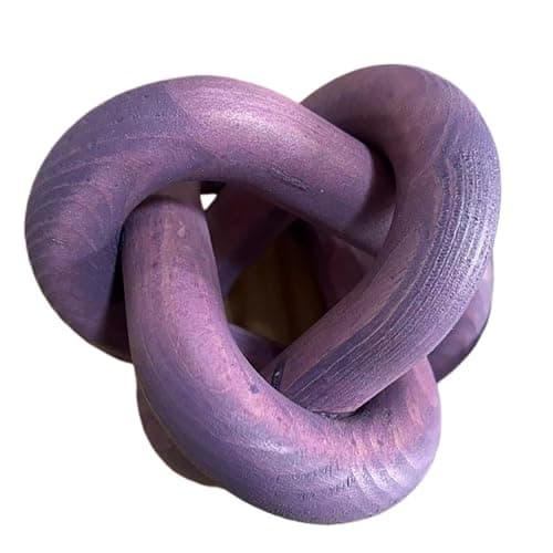 Boho Wooden Knot Chain Link Decor for Coffee Table Entryway — Purple