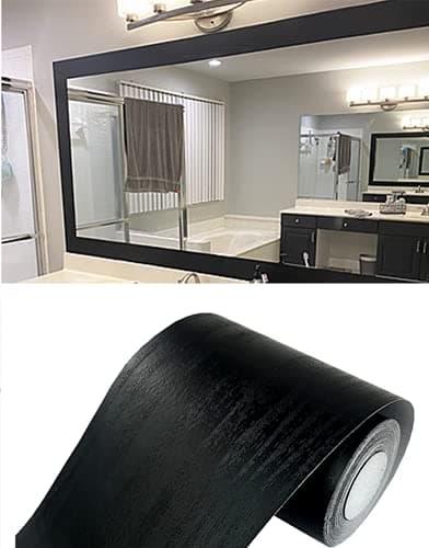 10M Black Wood Grain Waterproof Bathroom Tile Sticker Wallpaper