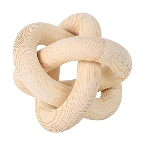 Boho Wooden Knot Chain Link Decor for Coffee Table Entryway — Wood Color