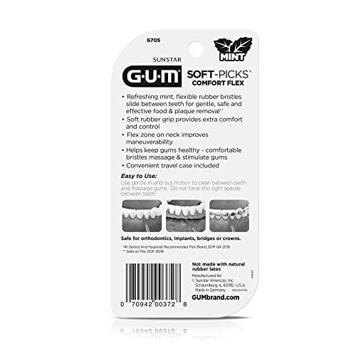 GUM Soft-Picks Comfort Flex Dentist-Recommended Teeth Cleaning Picks, 80 Count, Mint