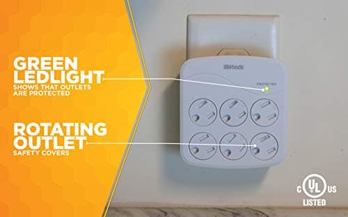 Surge Protector for Homes with 6 Outlets and 1440J Protection