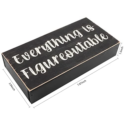 Esur Home Office Desk Black Decor - Inspirational Farmhouse Wooden Sign - Figureoutable