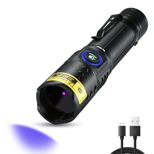 DARKBEAM 365nm UV Flashlight with Filter, Powerful USB-C Rechargeable LED Blacklight