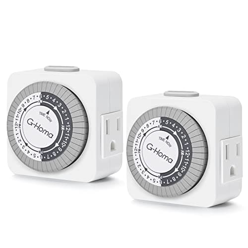 G-Homa 2-Pack 24-Hour Mechanical Timer for Lights, ETL Listed White