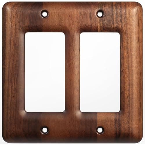 Stylish North American Walnut Switchplates for Modern Décor — Double Toggle