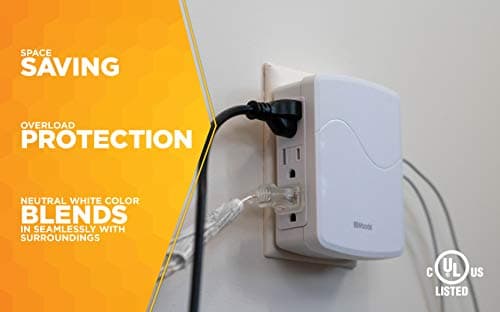 Surge Tap with 3 Grounded Outlets and 4 USB Ports, White