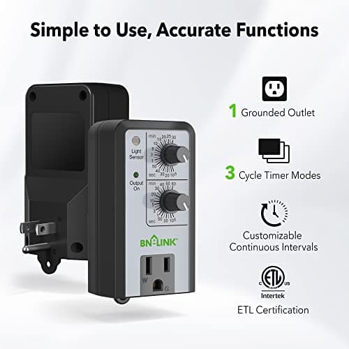 BN-LINK Dusk to Dawn Intermittent Timer for Hydroponics
