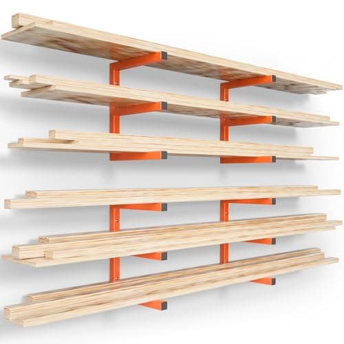 YYR Heavy Duty Wood Organizer, Black - 1200 LBS Capacity, 6-Level Shelf — 1Orange - 6 Level
