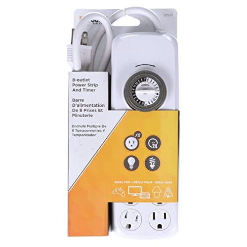 Woods 22575WD Mechanical Timer Power Strip - 8 Grounded Outlets