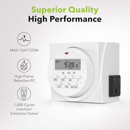 BN-LINK 7-Day Digital Timer, FD60 U6, for Lamp, Fan & Security (2 Pack)