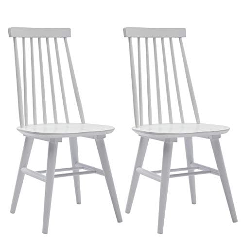 DUHOME Black Slat Spindle Back Wooden Dining Chair Set, 4 Pack Kitchen Dining Room — White