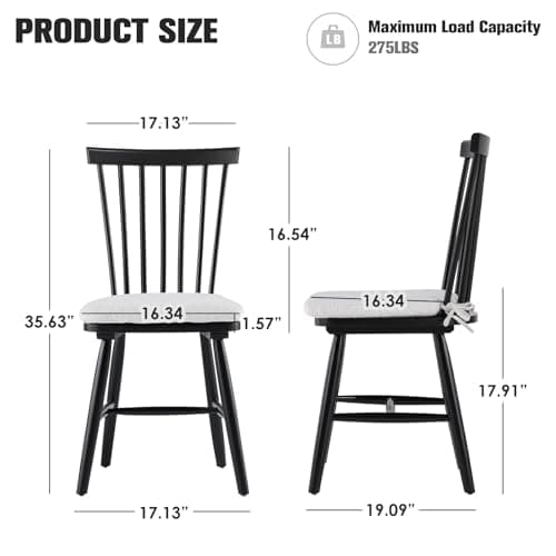 COLAMY Windsor Dining Chairs Set of 4, Black