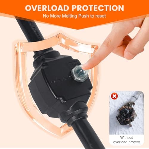 30-50 Amp RV Overload Protector Adapter, NEMA TT-30P to NEMA 14-50R Cord with LED Indicator, ETL Listed