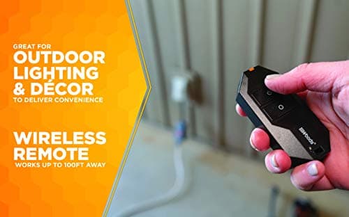 Woods 50125WD Wireless Remote ControlOutlet Kit, 1Grounded Outlet, Black