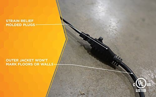 15 ft Black Extension Cord for Outdoors