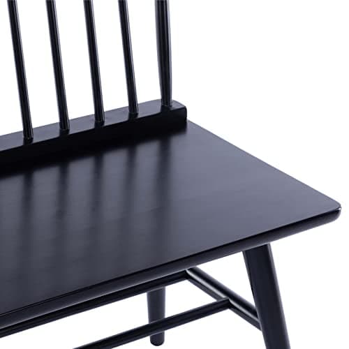 DUHOME Black Farmhouse Wooden Bench with Spindle Back for Entryway Balcony