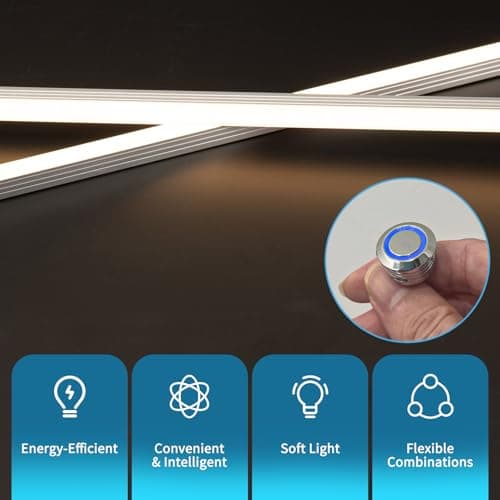 6pcs Self-adhesive White LED Light Kit for Wood Slat Walls & Home Decor