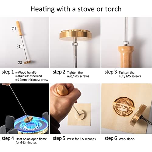 Personalized Custom Metal Branding Iron for Wood, Leather, Wedding, Meat, Paper, Plastic (1.5)