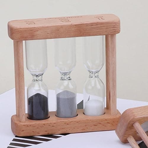 Light Brown Wooden Sand Glass Hourglass Timer Clock Home Decor Kitchen Tools