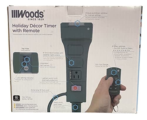 Outdoor Holiday Decor Timer with Remote for Woods