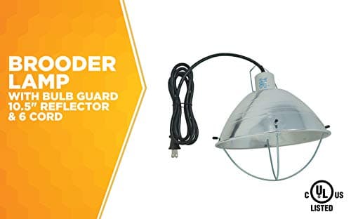 Woods 0165 Brooder Lamp with Bulb Guard, 250W Reflector & Cord