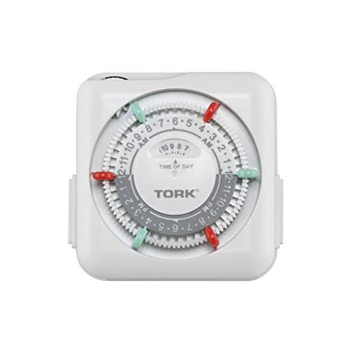 NSI Industries TORK RTN312 15-Amp 24-Hour Mechanical Timer - Green & Red Trippers White