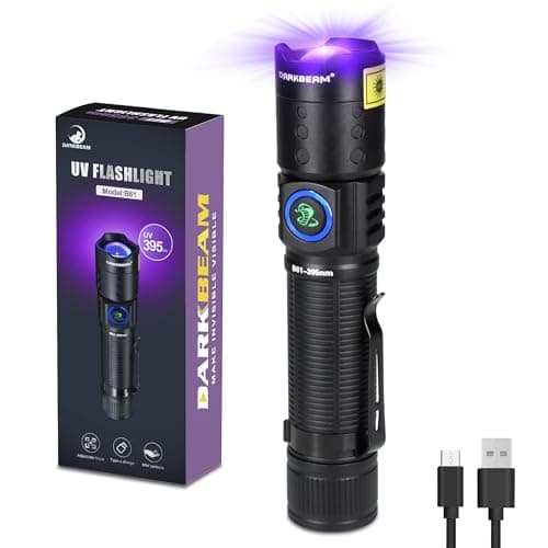 DARKBEAM Rechargeable 395 NM UV Flashlight, Waterproof for Leak Detection & UV Resin Curing