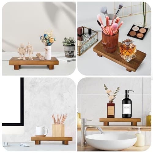 Wooden Soap Stand, Footed Tray for Home Decor and Counter Display
