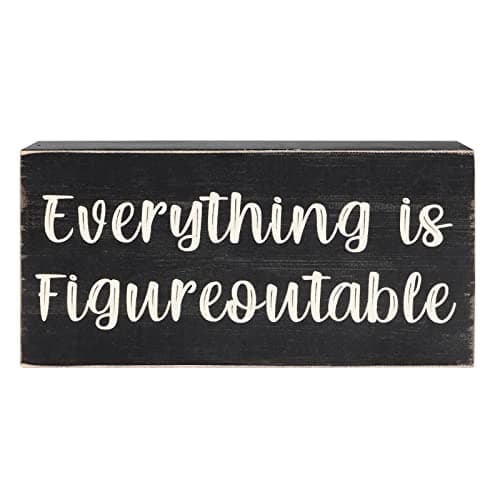 Esur Home Office Desk Black Decor - Inspirational Farmhouse Wooden Sign - Figureoutable