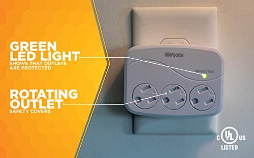 Surge Protector for Home and Office Use with 3 Outlets and 1000J Protection