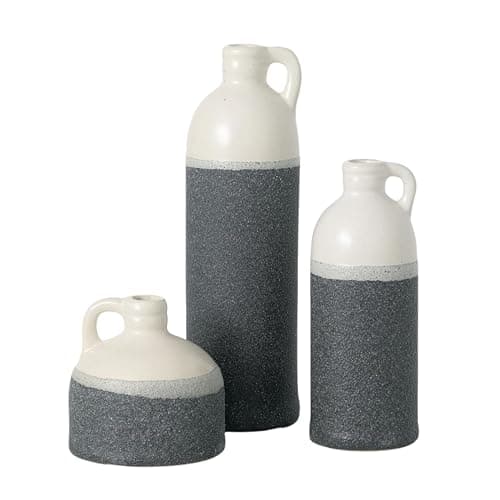 Sullivans Ceramic Jug Vase Set for Farmhouse Decor — Gray