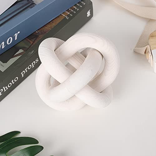 Boho Wooden Knot Chain Link Decor for Coffee Table Entryway