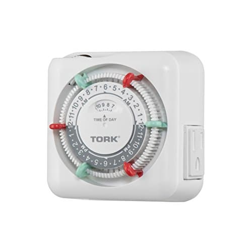 NSI Industries TORK RTN312 15-Amp 24-Hour Mechanical Timer - Green & Red Trippers White