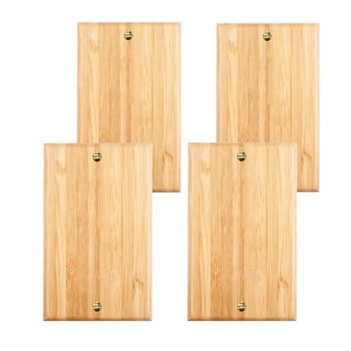 Bamboo Solid Wood Light Switch Plate Decorative Cover — 4PC-Wood Wall Plate 4