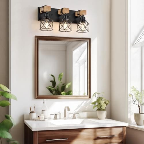 FadimiKoo 3-Light Farmhouse Vanity Light for Bathroom