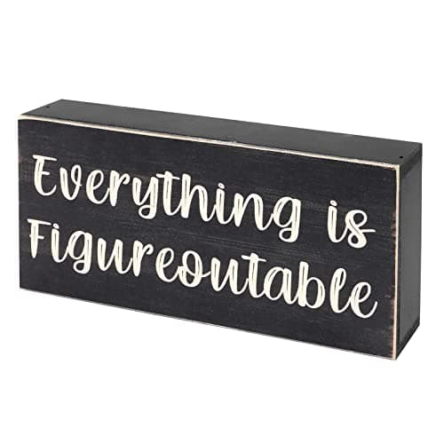 Esur Home Office Desk Black Decor - Inspirational Farmhouse Wooden Sign - Figureoutable