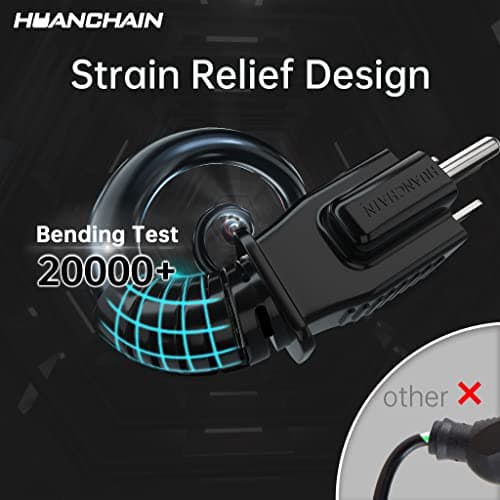 huanchain 16/3 Gauge 25 ft Black Outdoor Extension Cord, Waterproof, 16AWG SJTW, 13A 1625W, ETL Listed