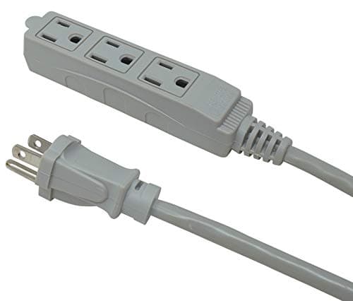 Woods 2867 3-Outlet Extension Cord with Power Tap, 20-Foot, Gray