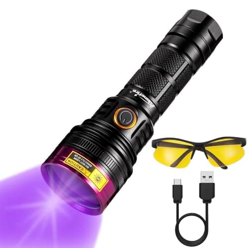 ALONEFIRE SV18 12W 365nm UV Flashlight for Pet Urine Detection & More